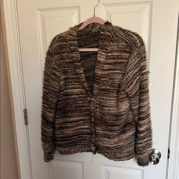 SHEIN Sweaters - Green & Brown Cardigan